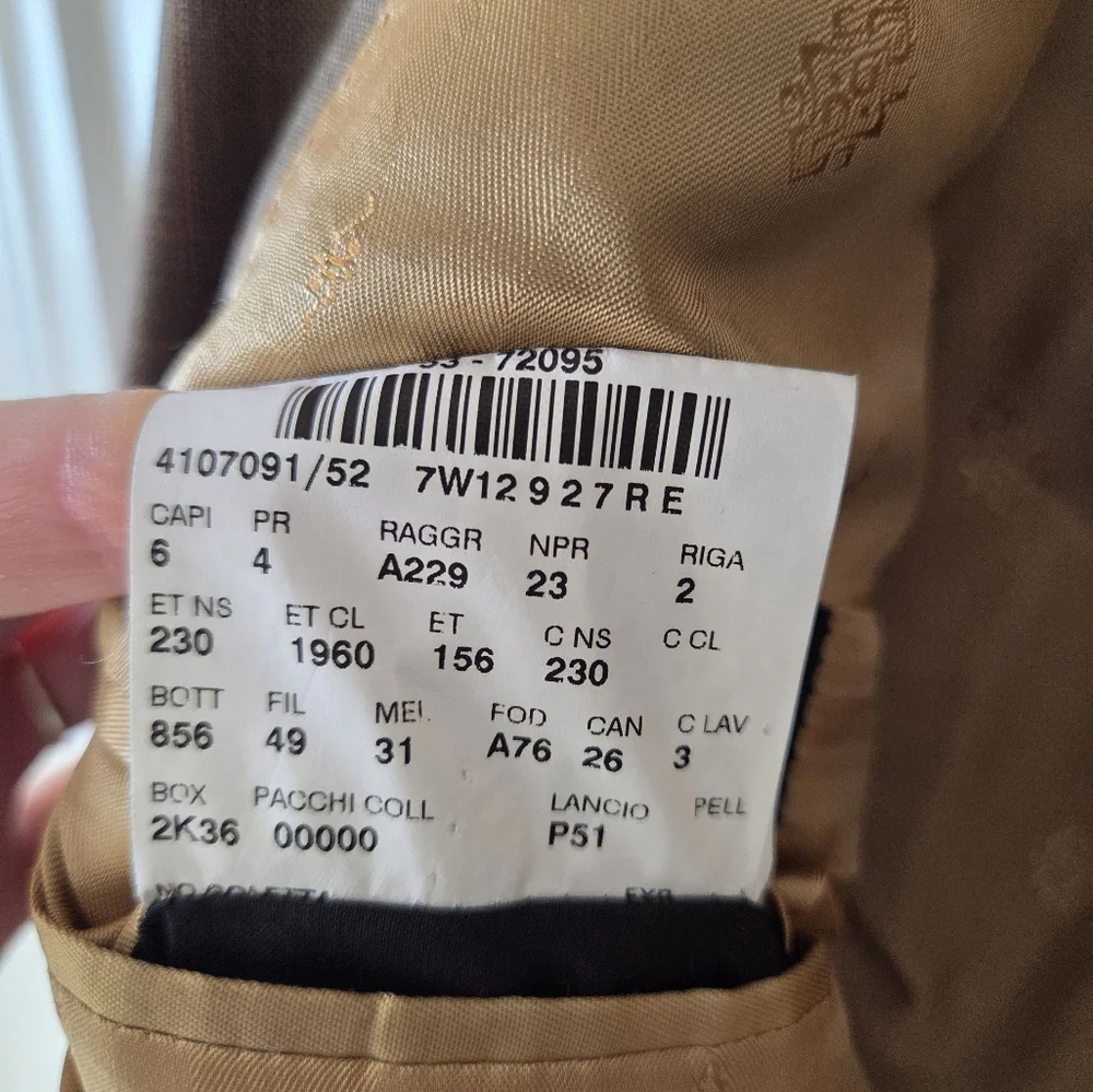 CORNELIANI Jacket Men' Super 120 Extrafine Merino Wool EU 50 US 40 Brown - Picture 7 of 13